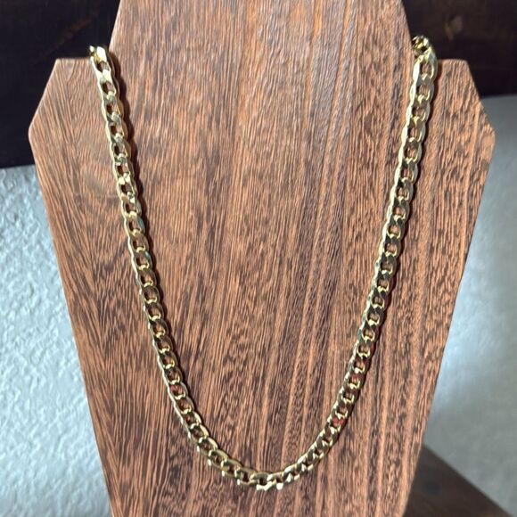Elegant 14k Gold Plated Thick Chain Necklace Unisex 20” - Picture 1 of 8